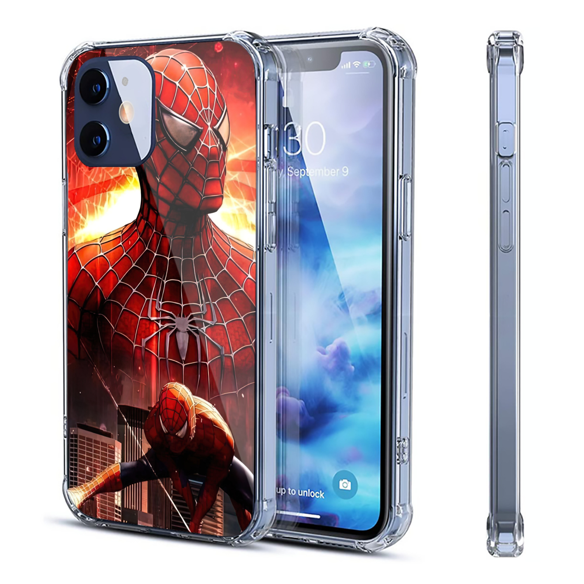 （画像用） Spider Man スパイダーマン 【iPhone 12シリーズ対応】透明スマホケース（クリアソフトケース）